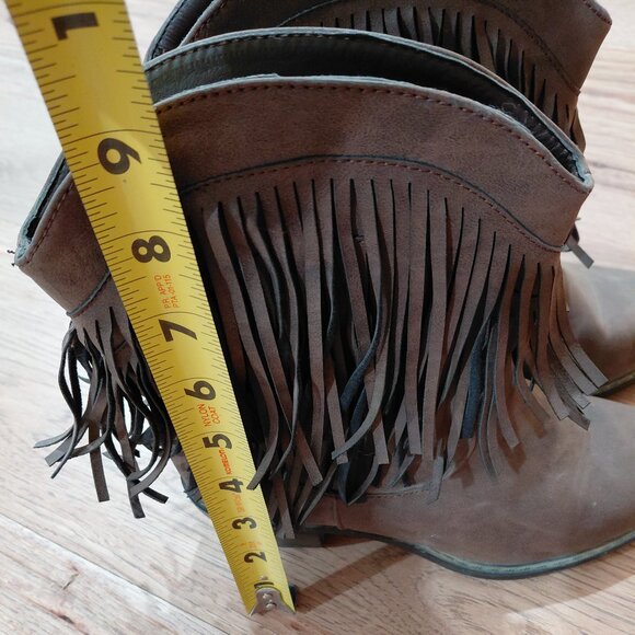 Ropers Womens Fringe Booties Western Cowboy Size 7 Brown - Picture 5 of 6